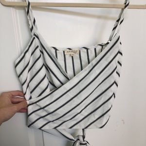 NWOT Striped Tie Top
